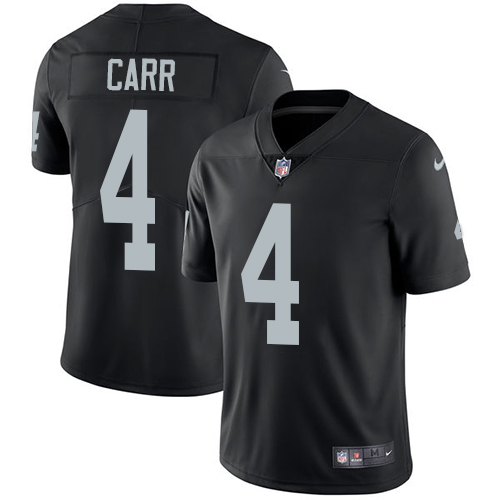 Nike Raiders #4 Derek Carr Black Team Color Youth Stitched NFL Vapor Untouchable Limited Jersey